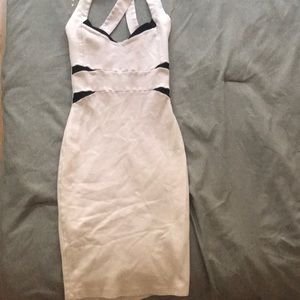 White tight fitting stretch dress